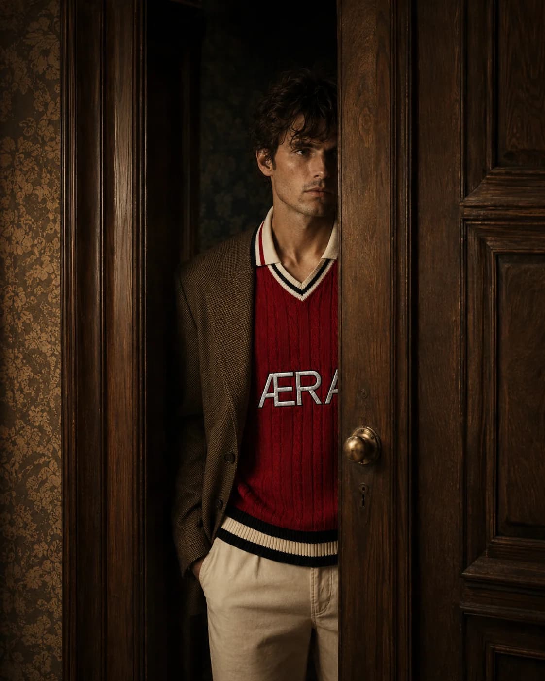 ÆRA heritage knit photographed in a private dressing room